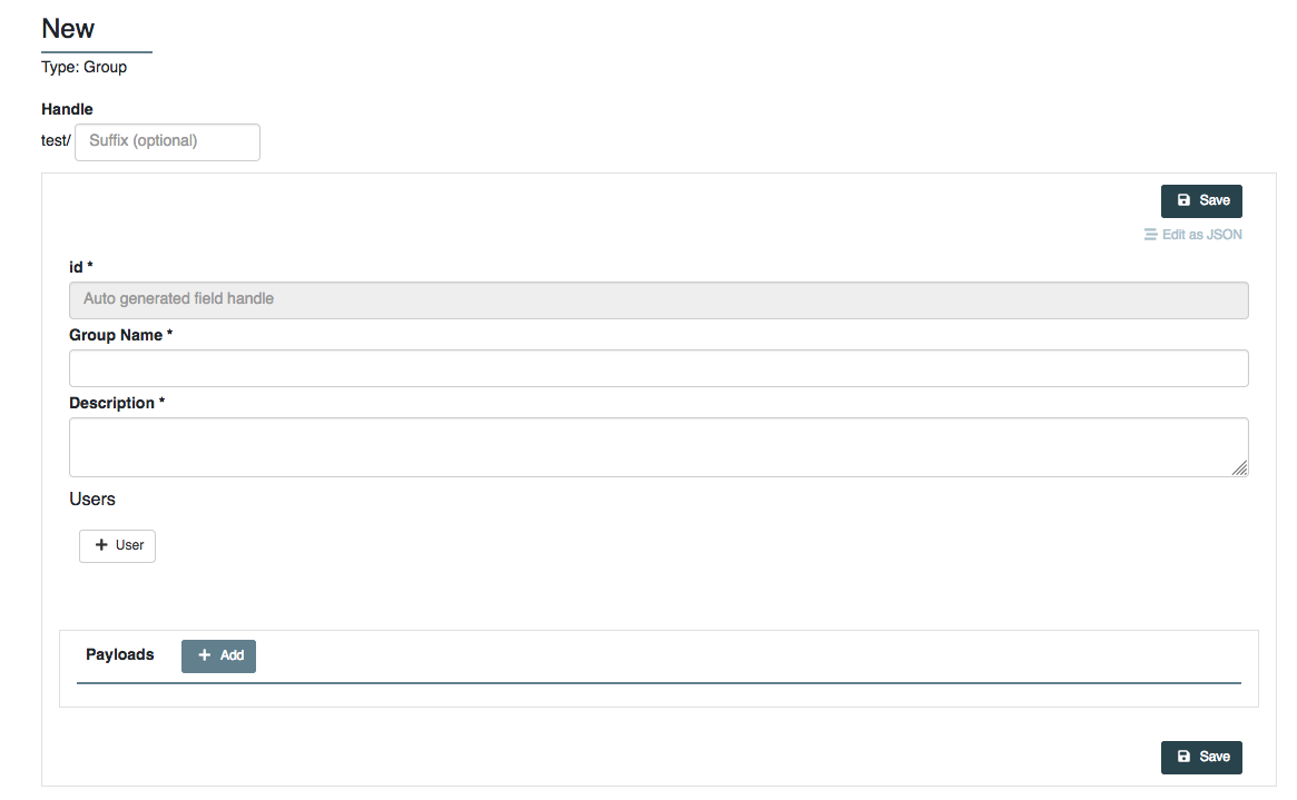 Creating a new Group Object