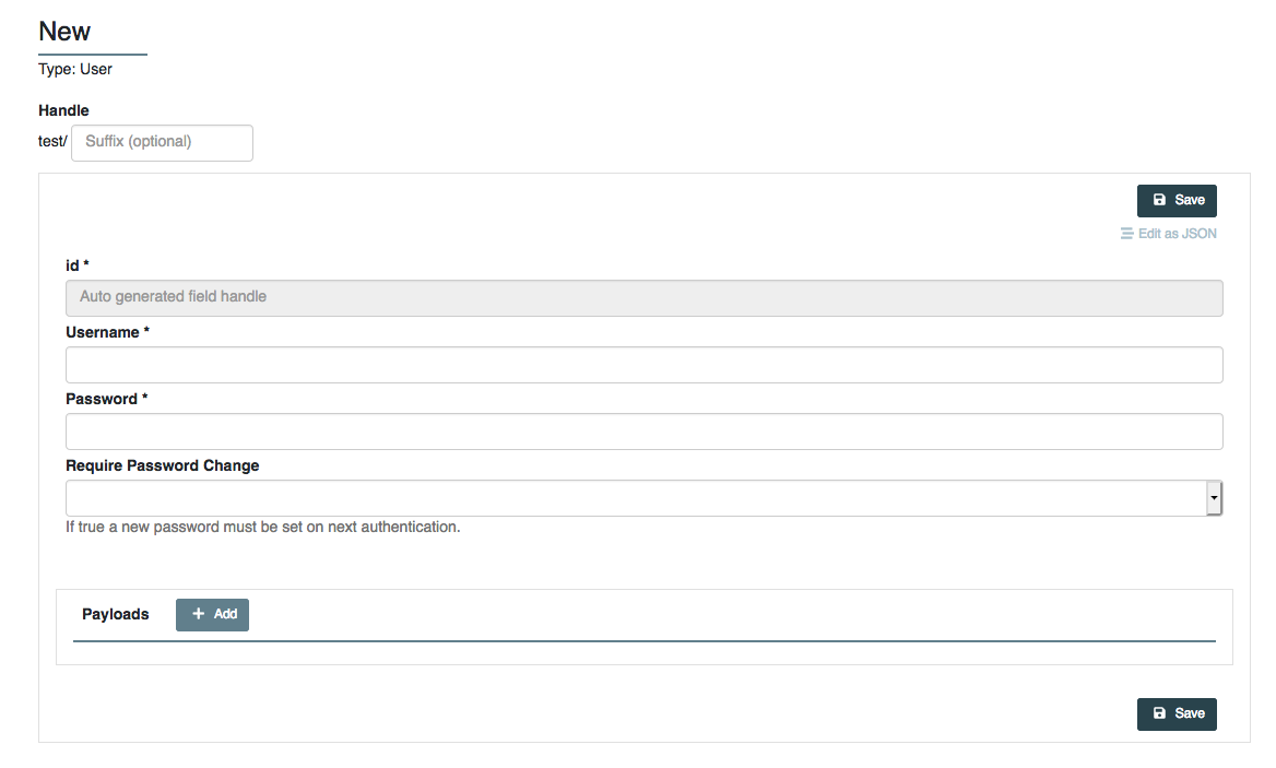 Creating a new User Object